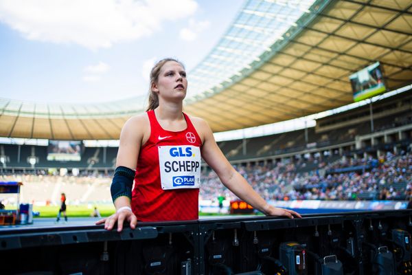 Josefa Schepp (TSV Bayer 04 Leverkusen) waehrend der deutschen Leichtathletik-Meisterschaften im Olympiastadion am 26.06.2022 in Berlin